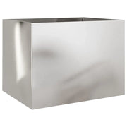 Fioriera | Cassetta per fiori | Vaso Argento 62x47x46 cm in Acciaio Inox
