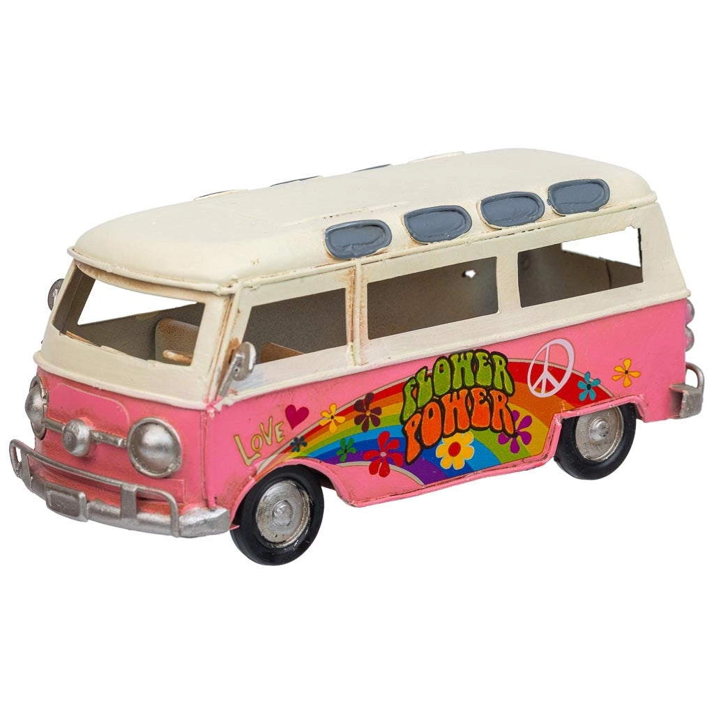 Autobus metallo rosa 17x7,5x7,5h