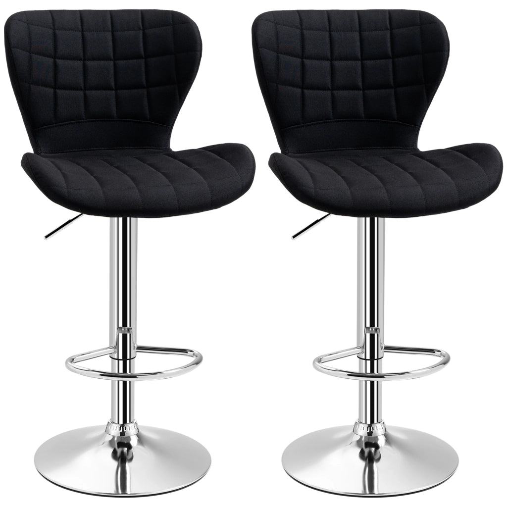 Sgabelli da Bar Design Moderno Regolabili Girevoli 360¡ã ¨C Minimal ¨C 2 Pezzi, Nero