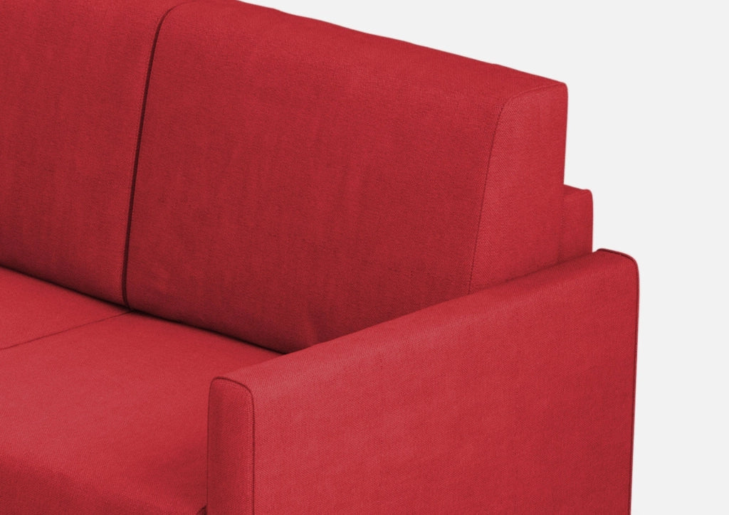 Divano 3 Posti 198x85x85 cm Karay in Tessuto Rosso