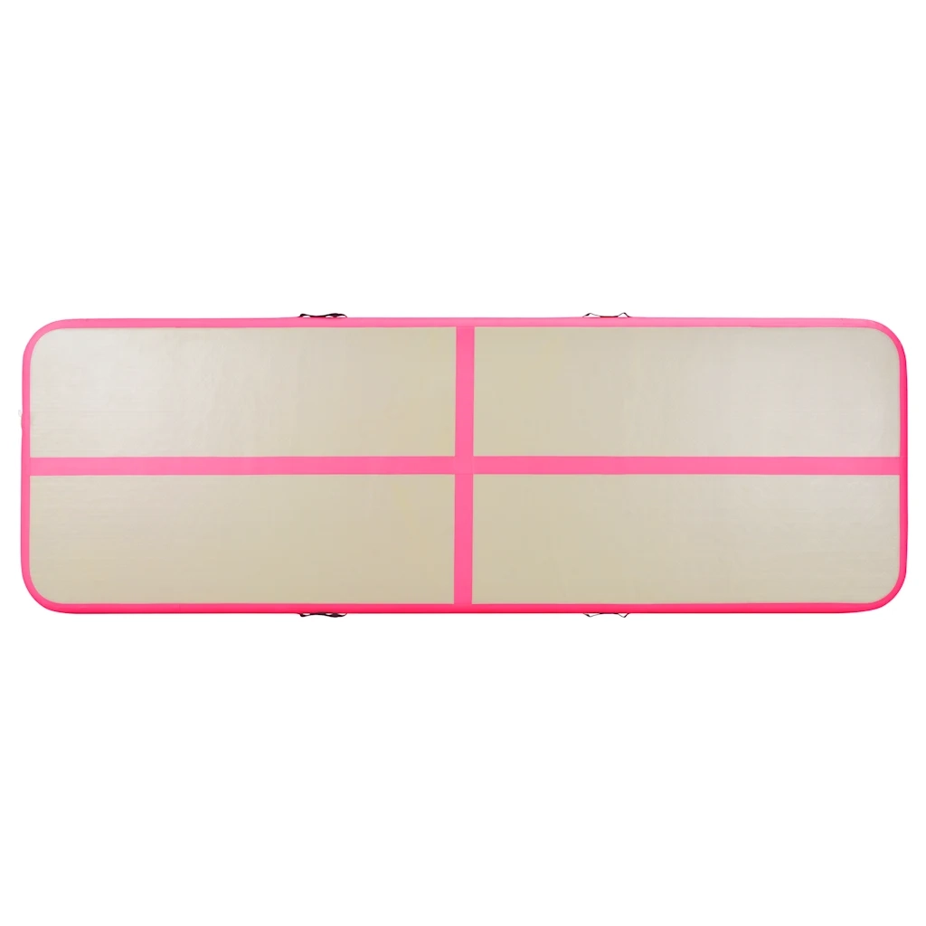 Tappetino Ginnastica Gonfiabile con Pompa 400x100x10cm PVC Rosa CFW5246077
