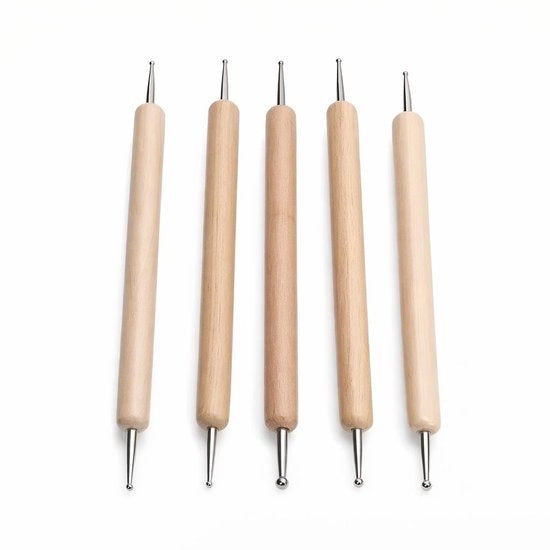 Set di Stilo per Incisione - Progettazione Ergonomica - Cinque Dimensioni diverse - Materiale Duraturo H/D Acciaio - per Ceramica/Pittura - Presa Precisa - Stilo per Incisione