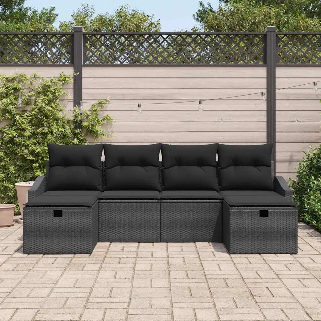 Set Divano da Giardino con cuscino 6 pcs polyrattan