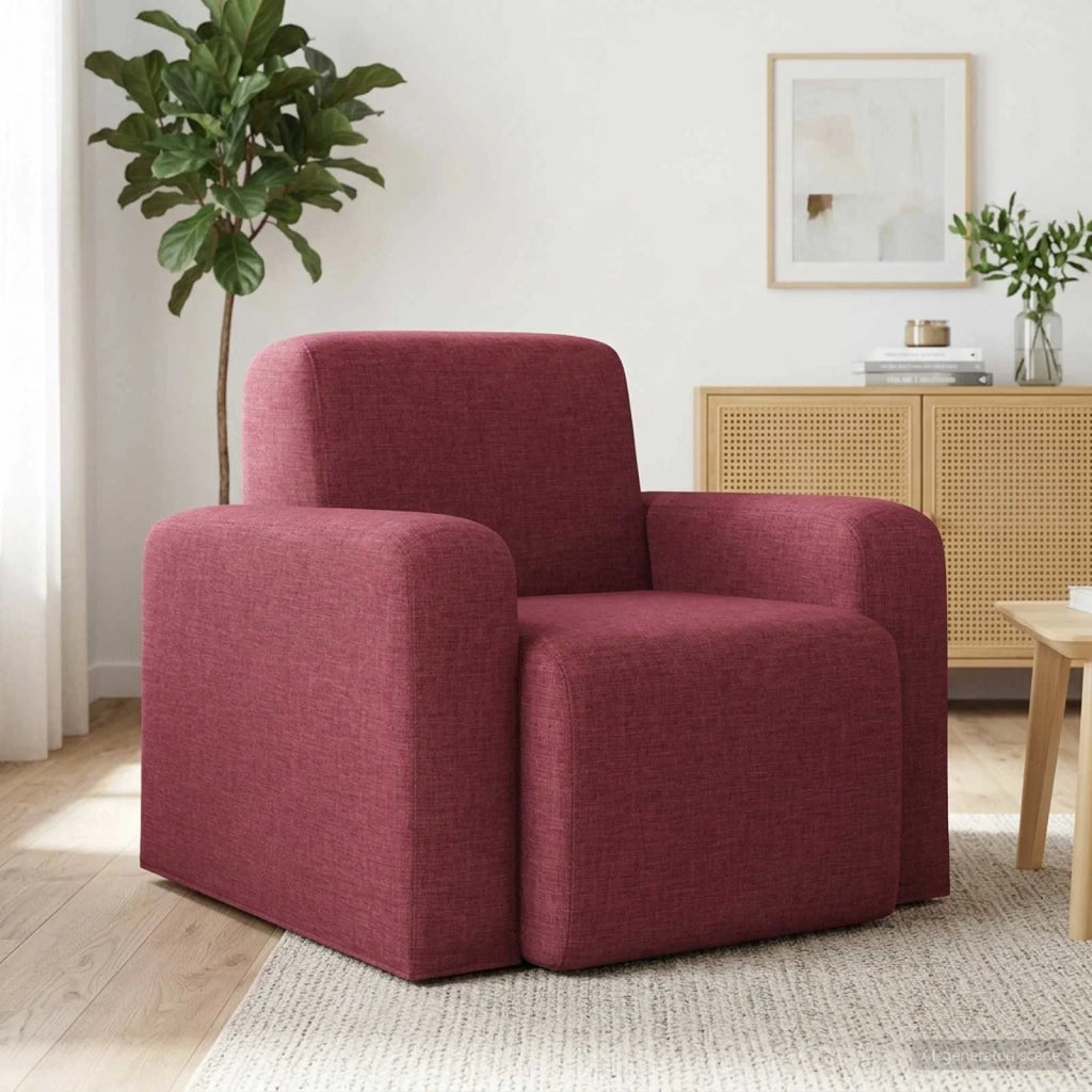Divano Sedia-Poltrona Rosso Vino Tessuto 234167