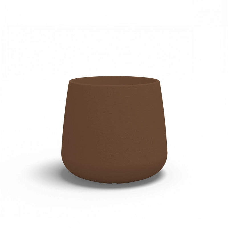 Vaso moderno di design Ø53 H55 in polimero bronzo resistente per interno ed esterno - Made in Italy - Monacis