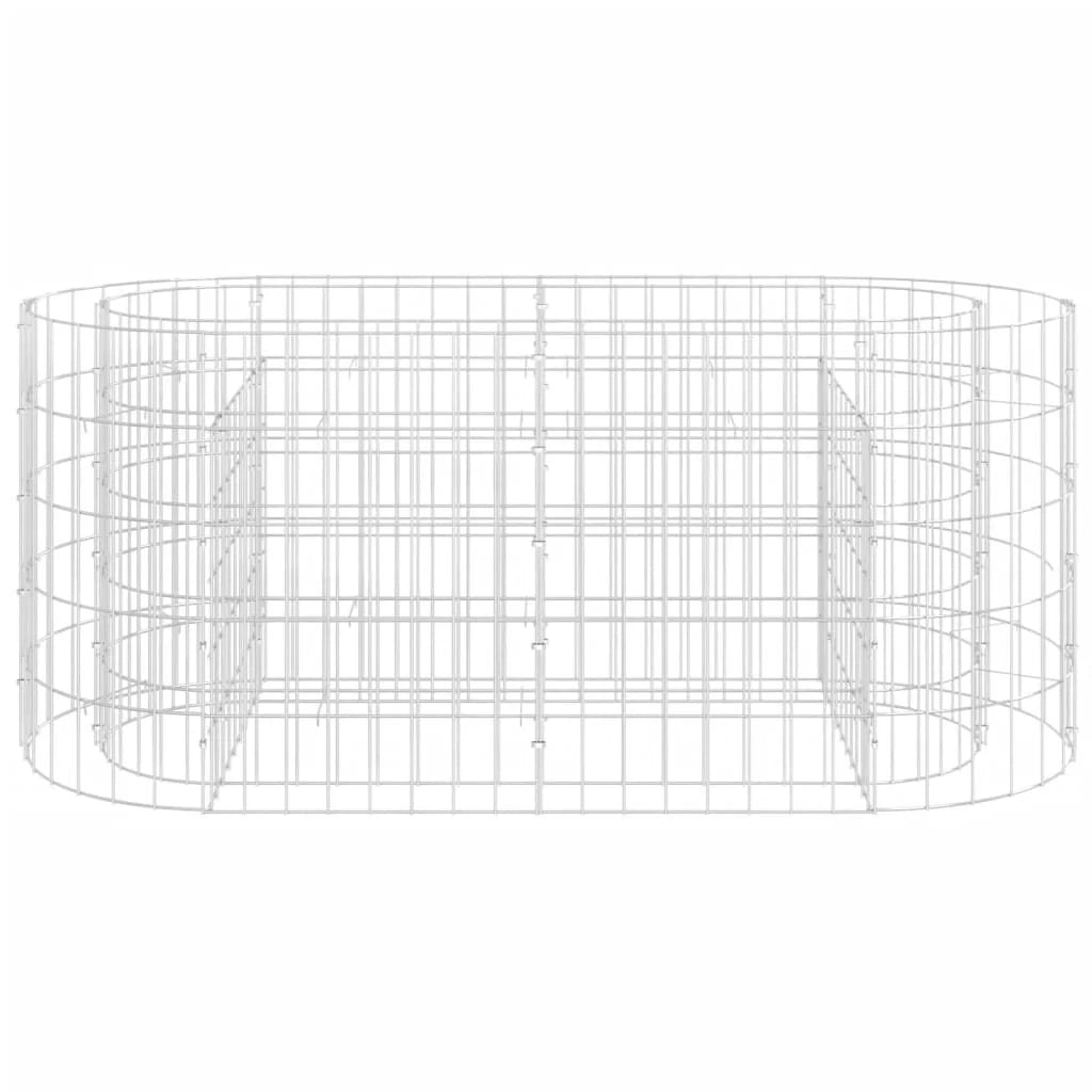 Aiuola rialzata in gabbione di ferro zincato 120 x 50 x 50 cm Argento 02_0039905