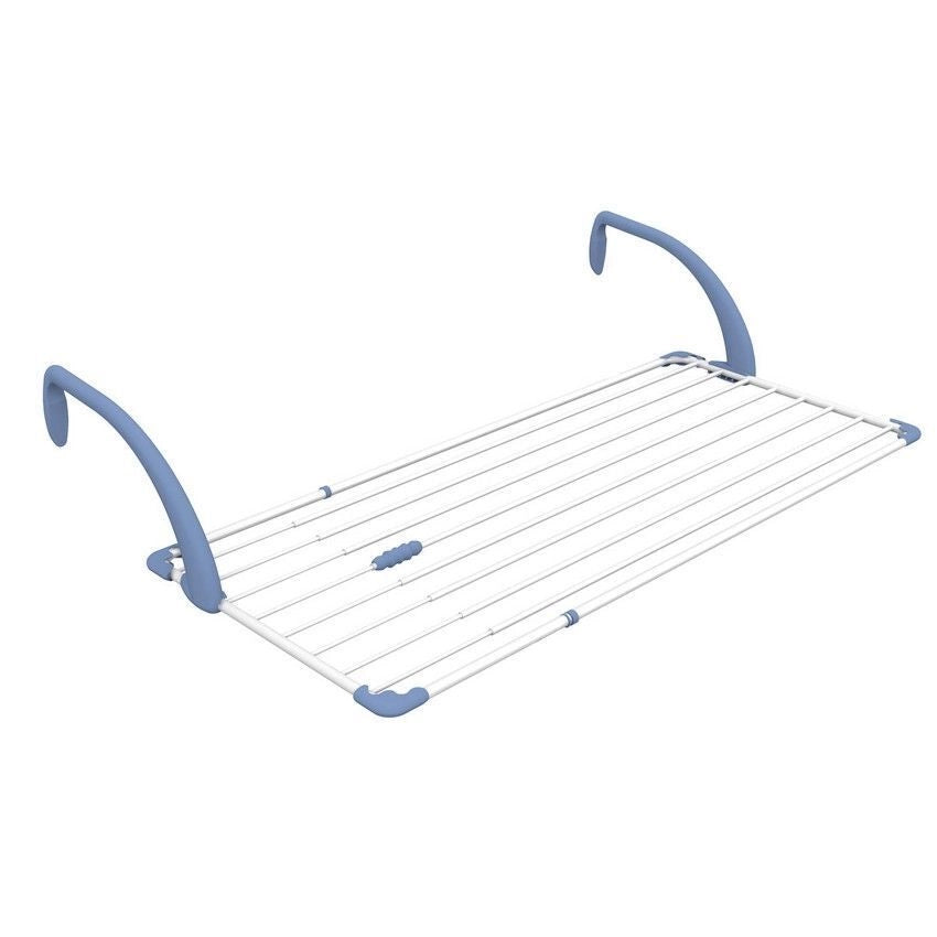 Gimi BREZZA EXTEND Stendibiancheria da Balcone Estensibile 116 188 cm 20 m Griglia a Muro Ripiegabile colore Blu Bianco