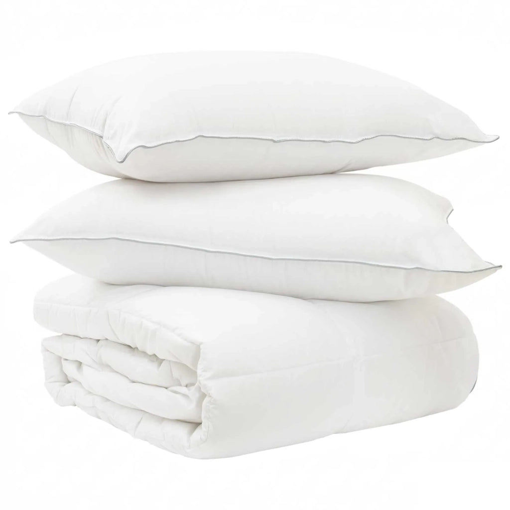 Set di Piumoni con cuscino 2 pcs Bianco Fibra di bambù 3432577