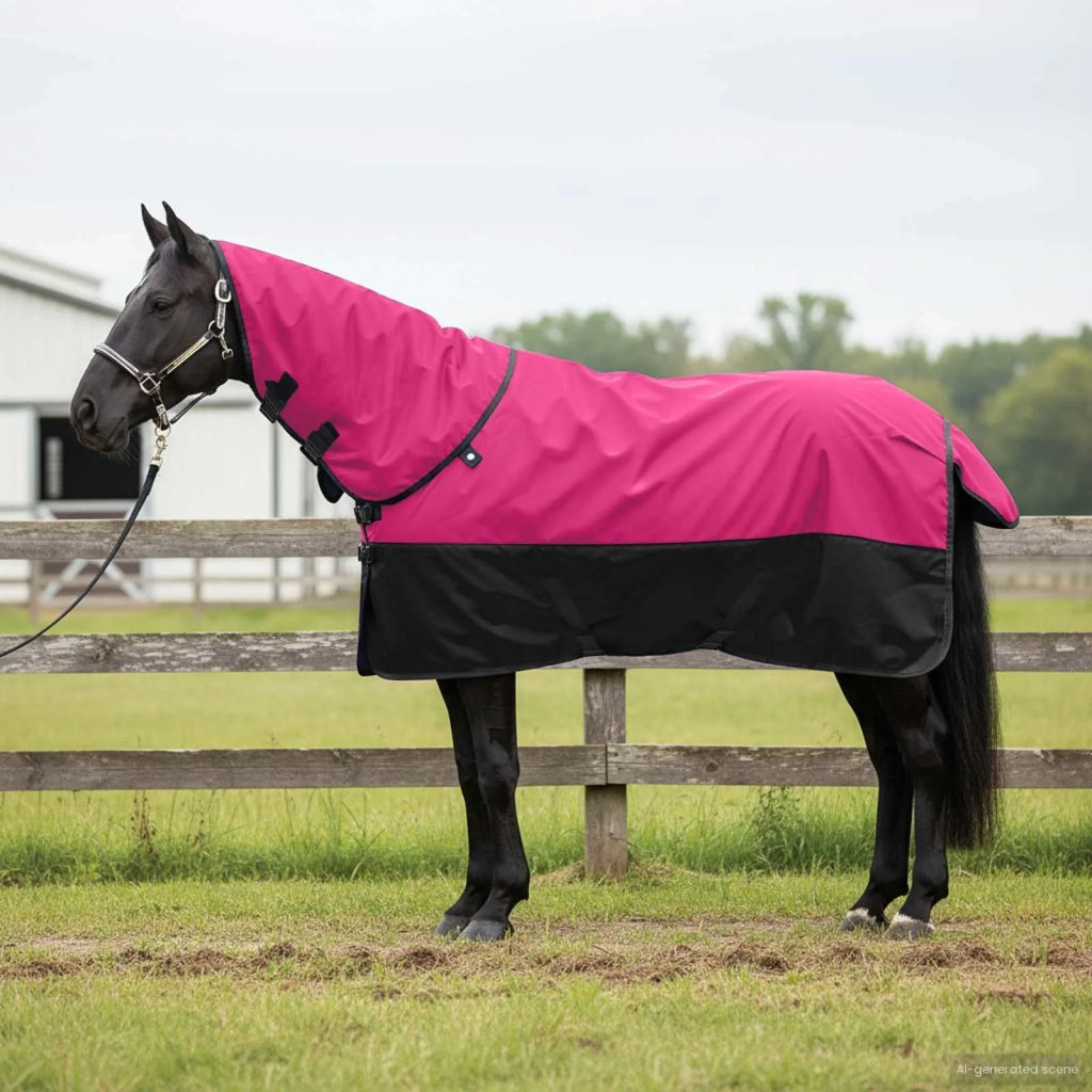 Coperta per Cavalli Rosa e Nero 115 cm Poliestere CFW9762988
