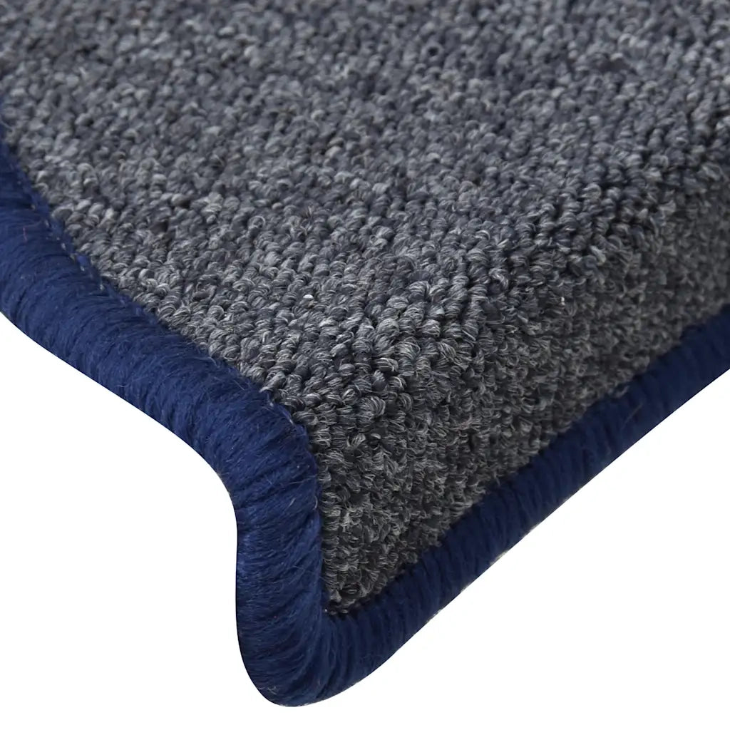 Tappetini per scale 30 pz 56x17x3 cm Grigio scuro e blu semicircolari 3365743