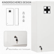 Armadio medico a muro chiudibile con ripiani regolabili, 30x20x70 cm, ideale per casa e ufficio