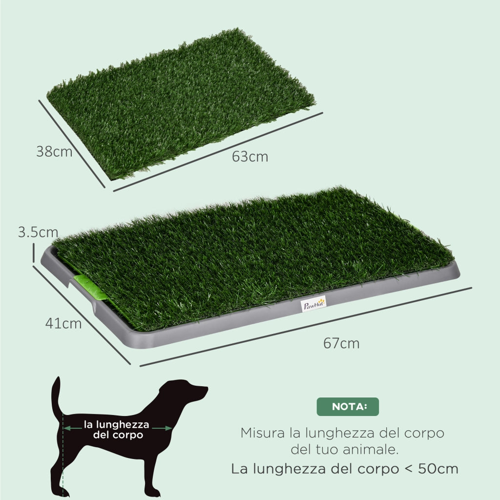 Toilette per Cani con Erba Sintetica ¨C Minimal ¨C Grigio 67x41x3.5 cm