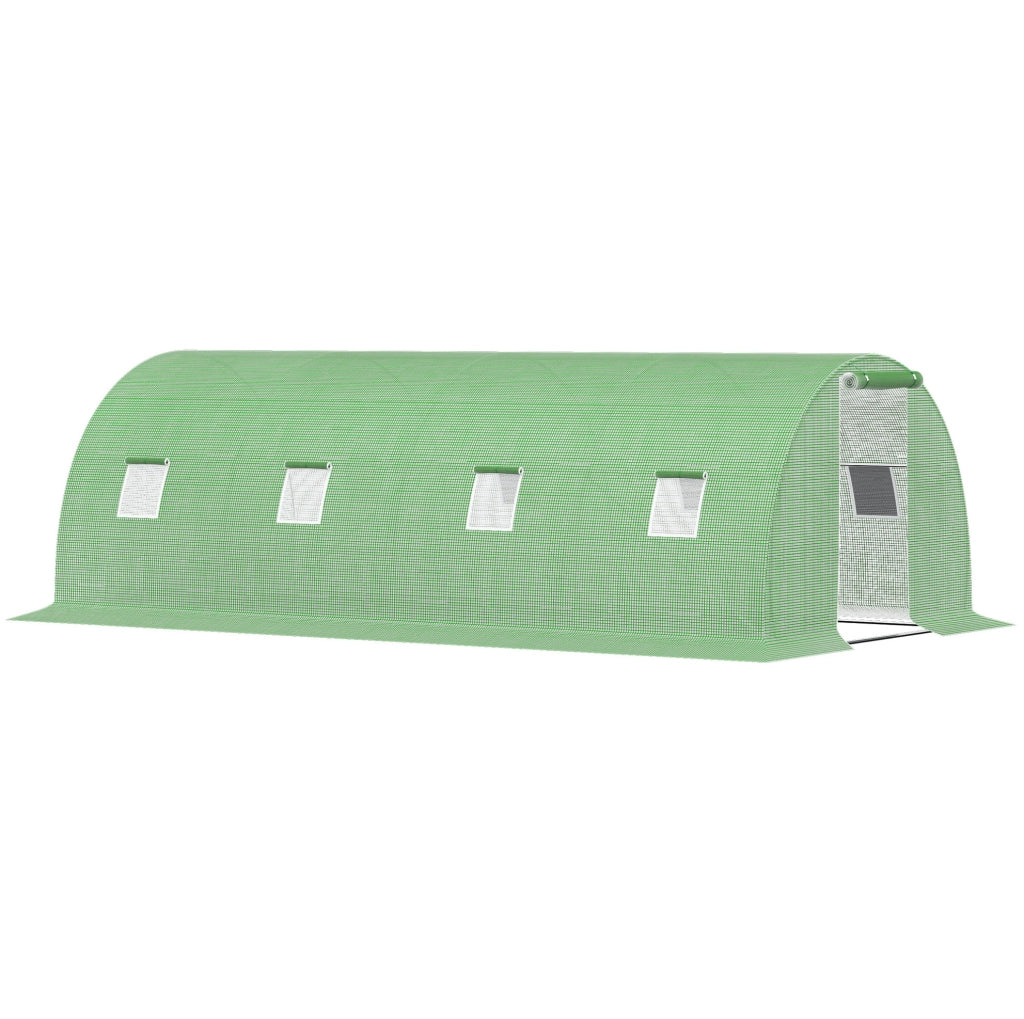 Serra a tunnel 6 x 3 m con 8 finestre e porta avvolgibile