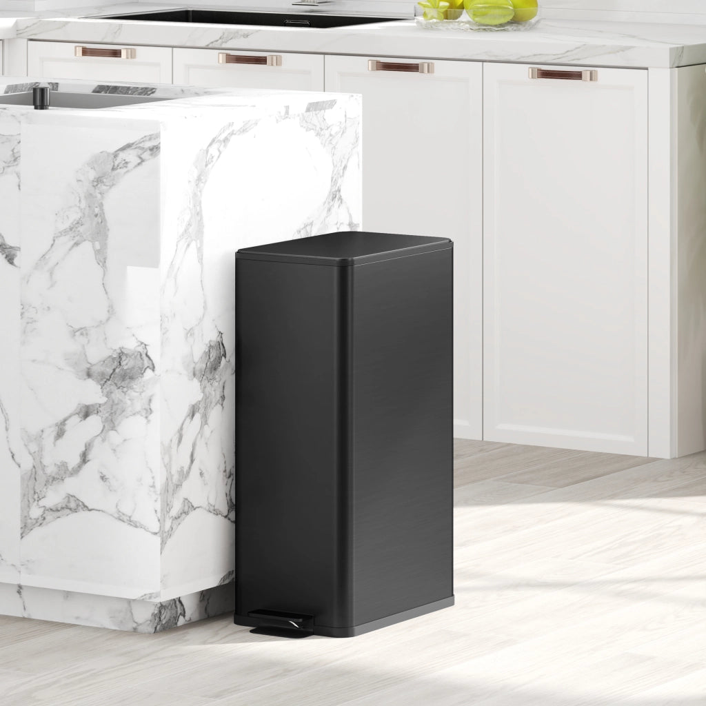 Pattumiera 20L ¨C Xylo ¨C Coperchio Soft-Close, Acciaio Inox, Nero
