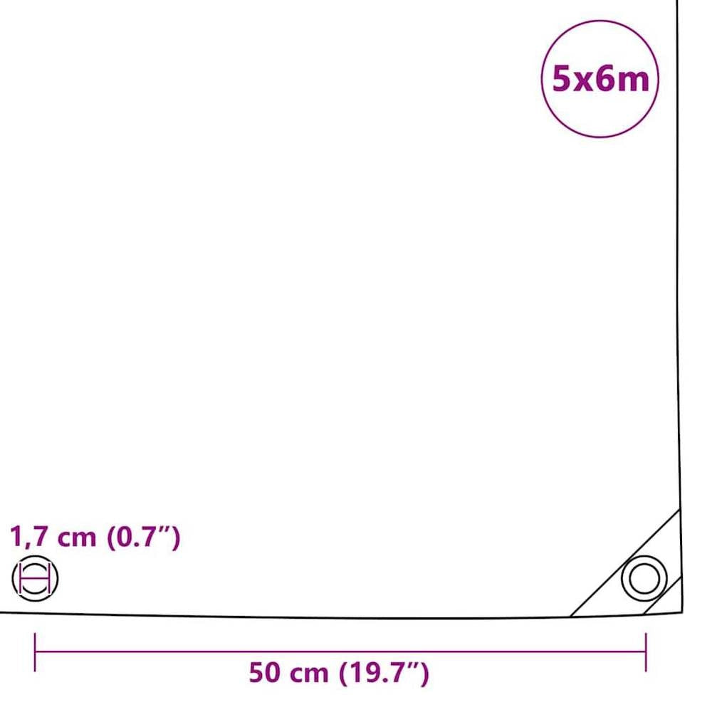 Tarpaulin 650 G/square Meter 5 X 6 M White