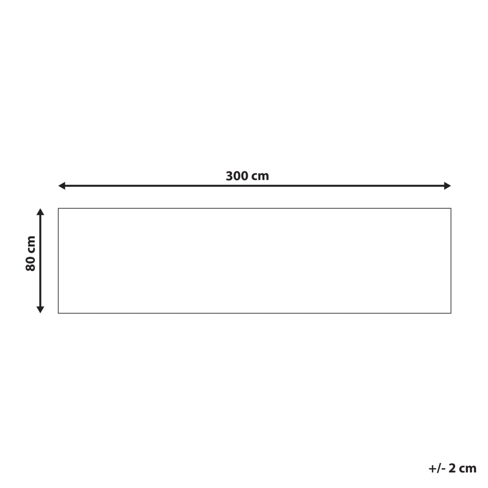 Tappeto Runner Beige e nero Iuta 80 x 300 cm con Motivo Rettangolare Tessuto Stile Rustico Soggiorno Camera Da Letto