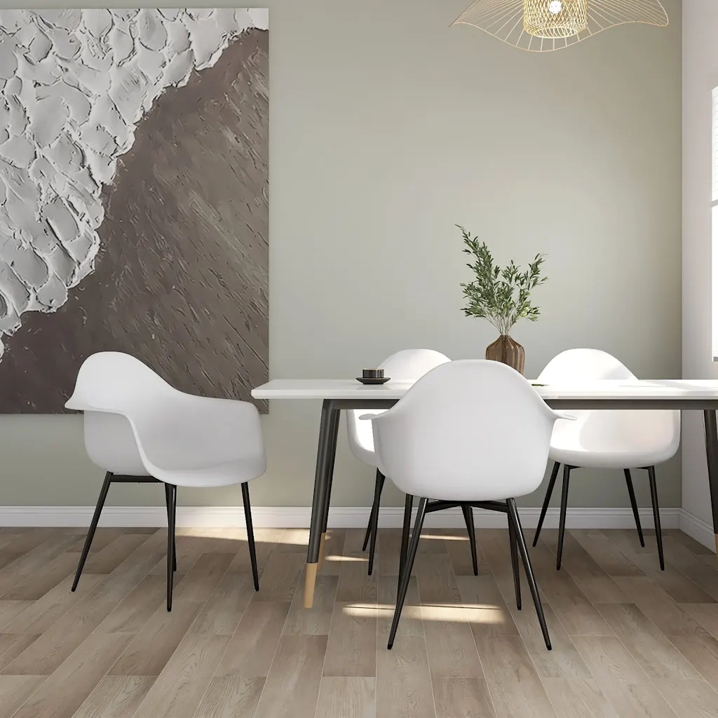 Sedie da Pranzo 4 pz | Sedie da cucina Bianche in PP