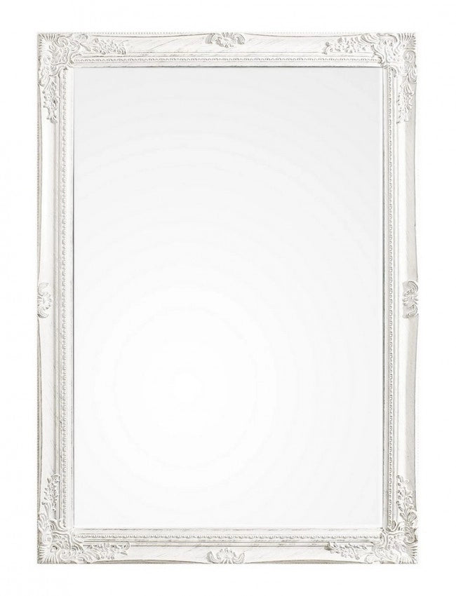 Specchio Legno Bianco Classico da Parete 72x102 cm - HALL