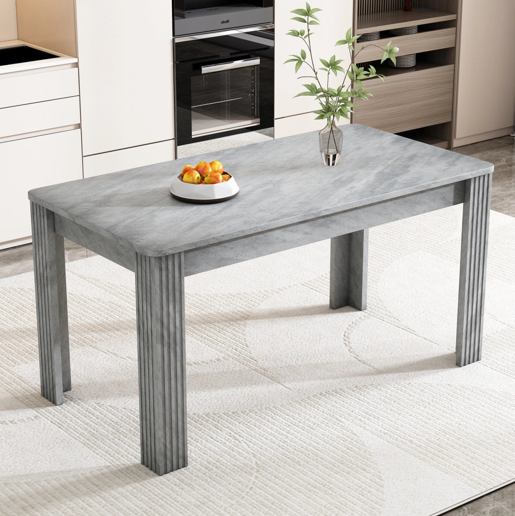 Tavolo da pranzo 116x65 cm in truciolare grigio, 4 gambe stabili