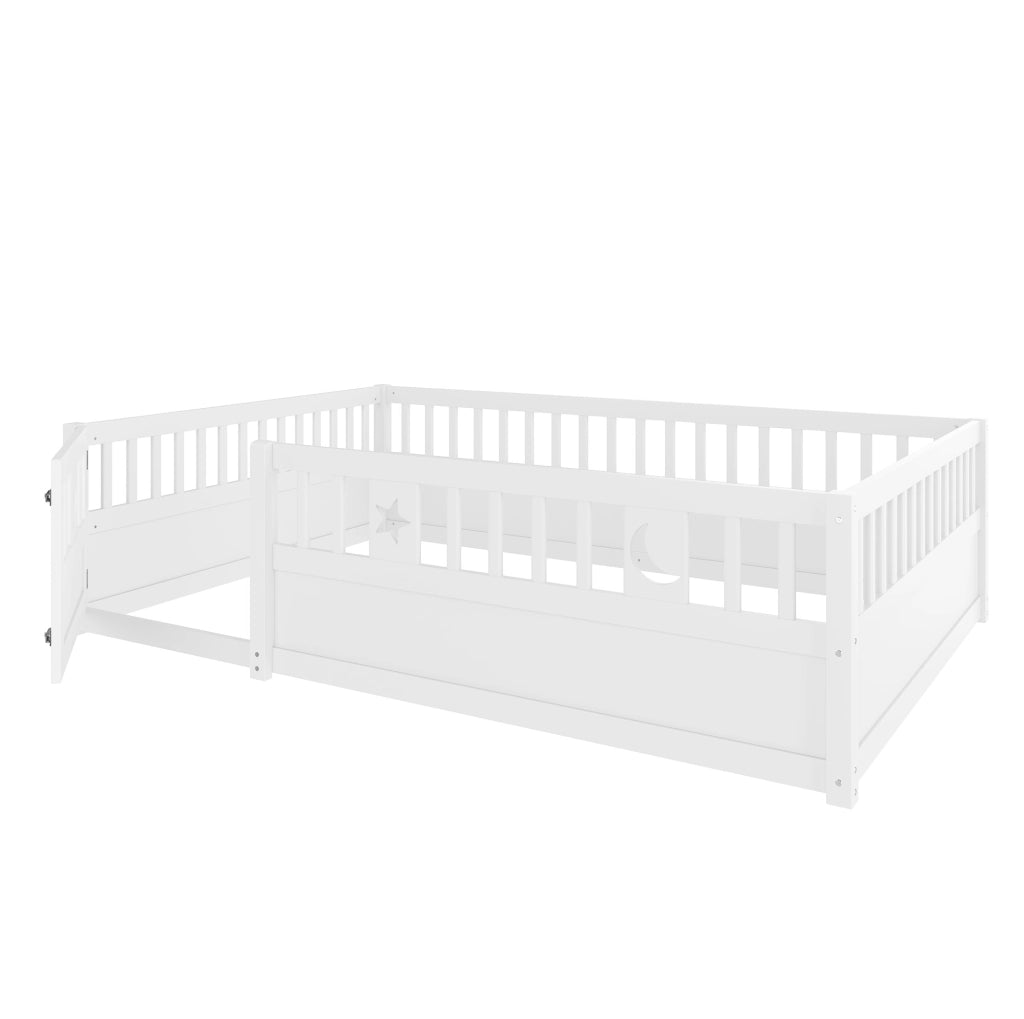 Letto per bambini con sponde, 140 x 190 cm, bianco