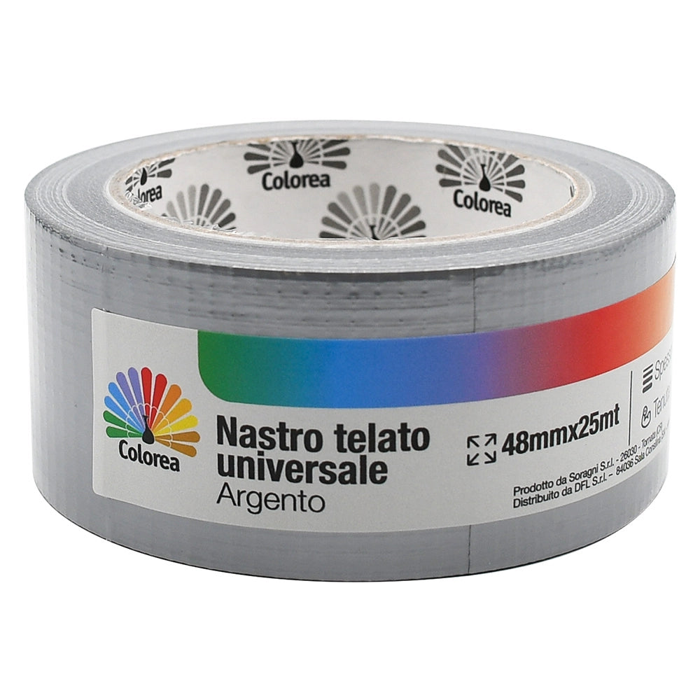 NASTRO TELATO UNIVERSALE mm. 48 x 25 mt - argento- 18 pezzi  - COLOREA