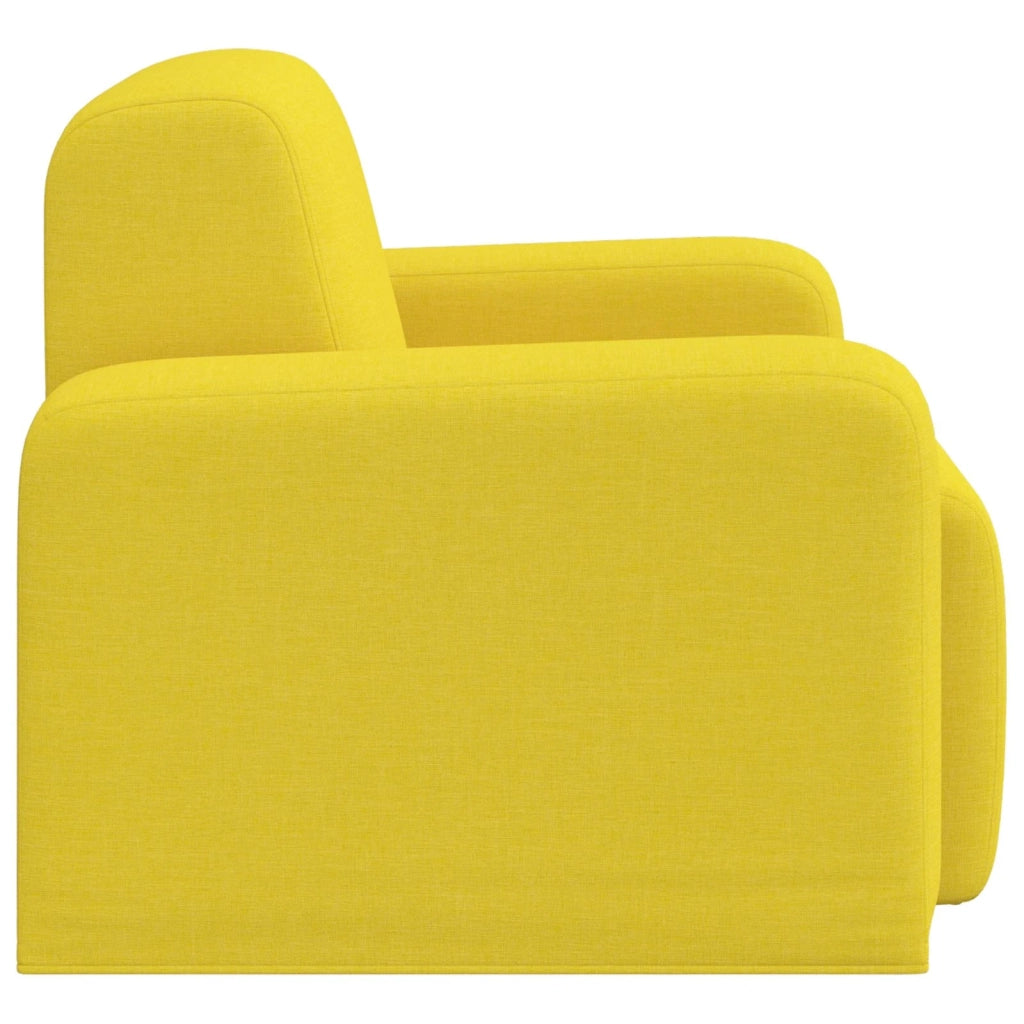 Poltrona-Divano Sedia Giallo Chiaro Tessuto 888366