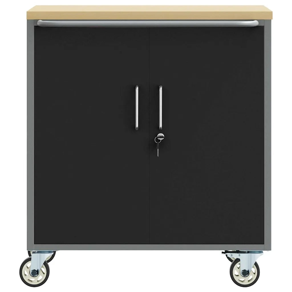 Banco da lavoro con lo scaffale Nero e Grigio 75 x 45 x 85 cm CFW6927543