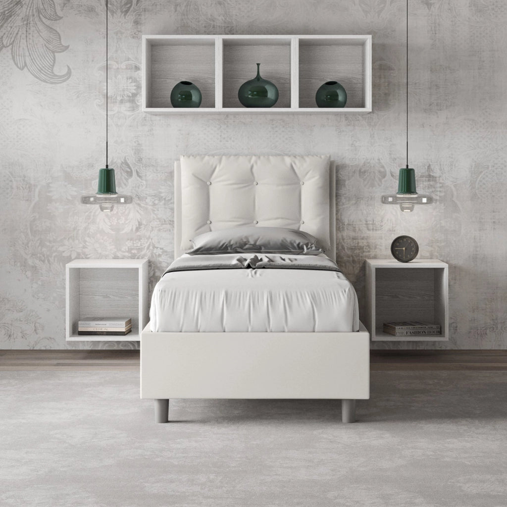 Letto Singolo 80x210 cm con Rete Annalisa Bianco