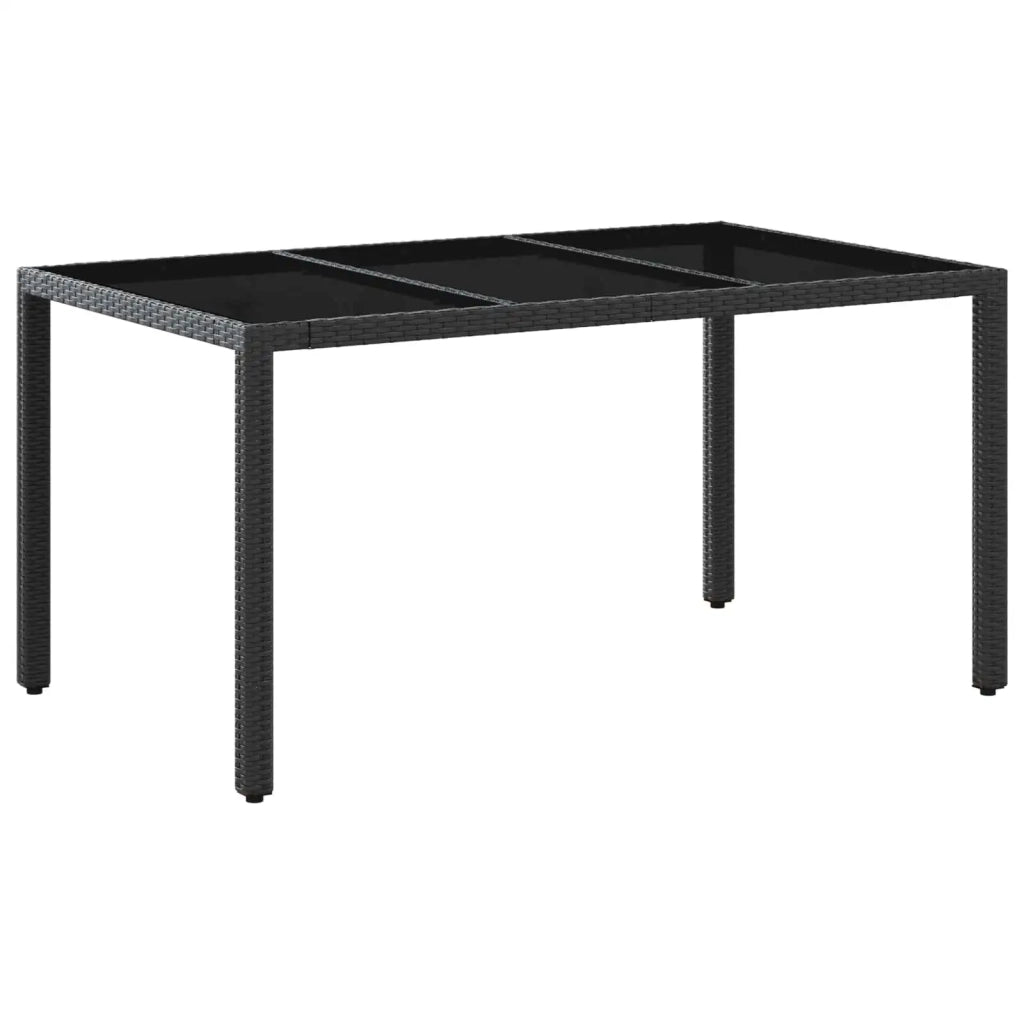 Set da pranzo per esterni 7 pz Nero polyrattan 3422299
