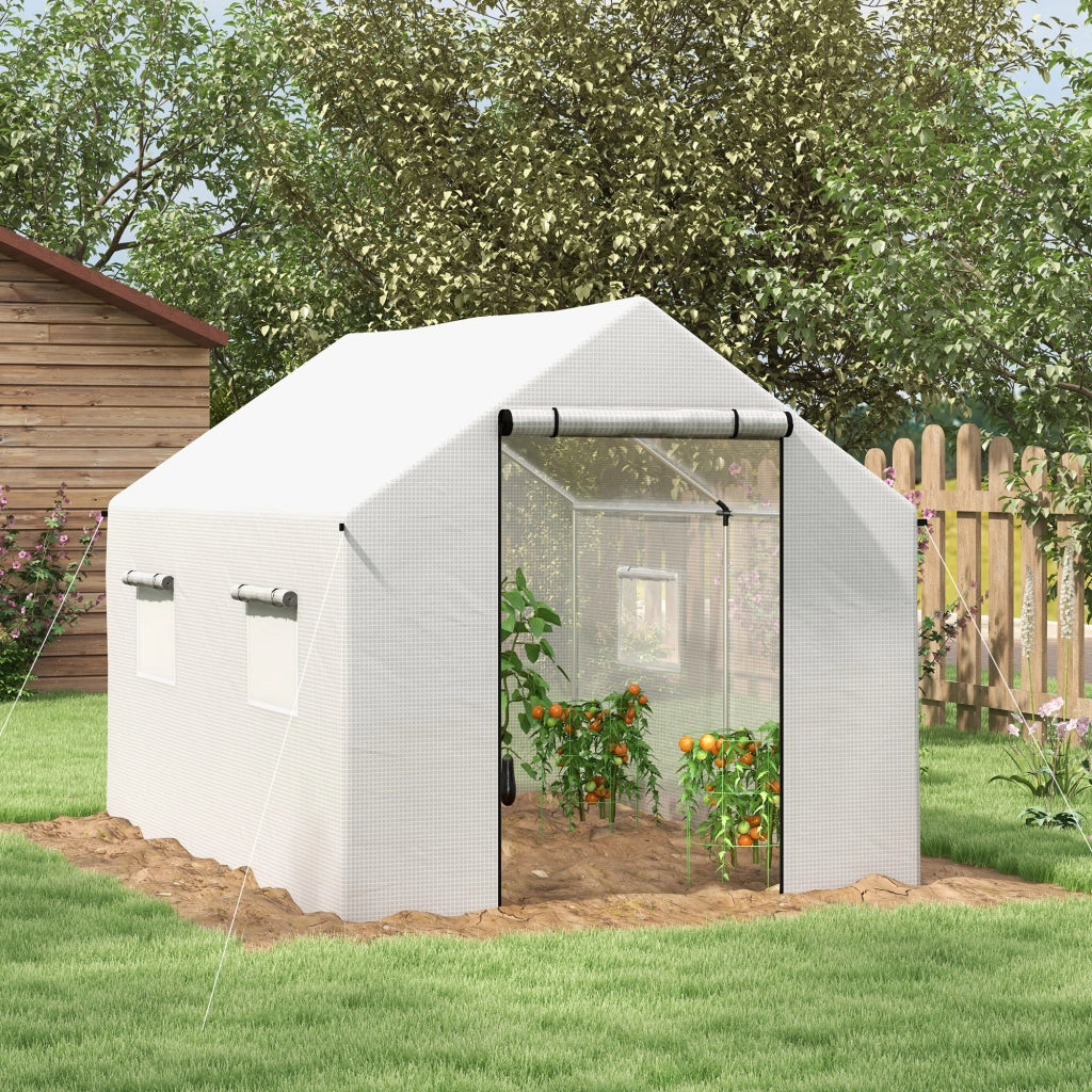 Serra da Giardino Tunnel ¨C Minimal ¨C Bianco 2x3x2 m con 4 Finestre a Rete e Porta a Cerniera
