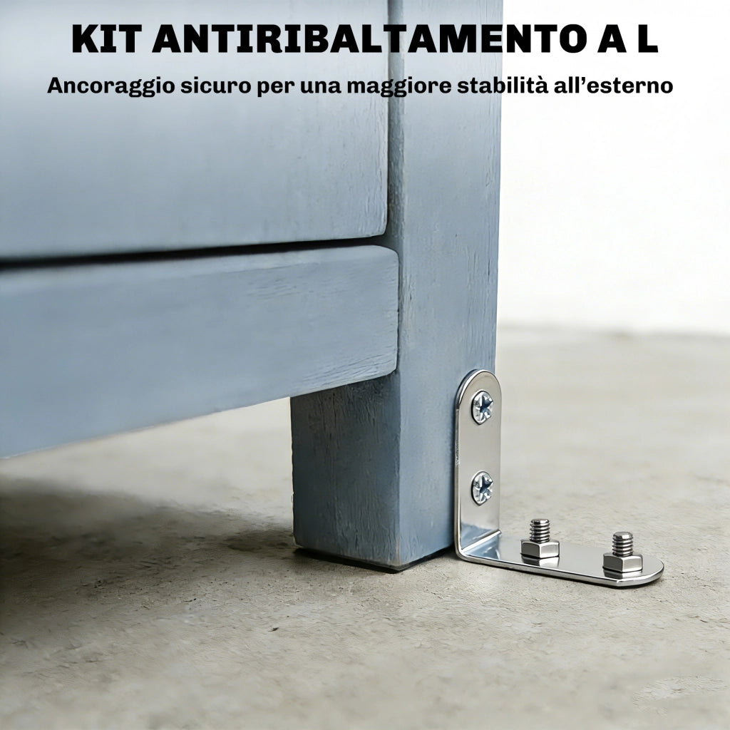 Armadio da Esterno, Capanno per Attrezzi con 2 Scaffali