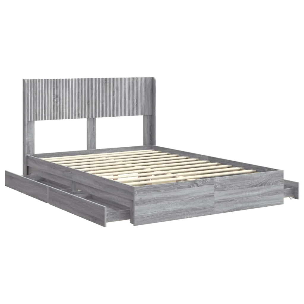 Struttura del letto con stoccaggio e testata Grigio Sonoma 3414376