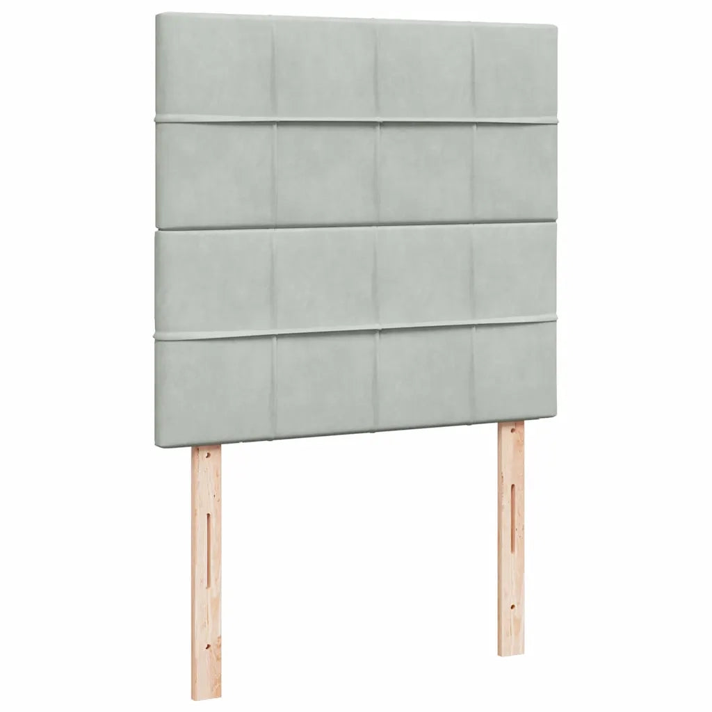 Giroletto a Molle con Materasso Grigio Chiaro 100x200cm Velluto