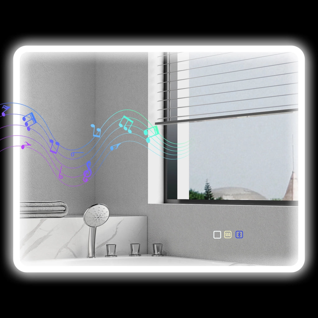 Specchio da Bagno LED con Memoria e Antiappannante ¨C Minimal ¨C Argento 70x90 cm