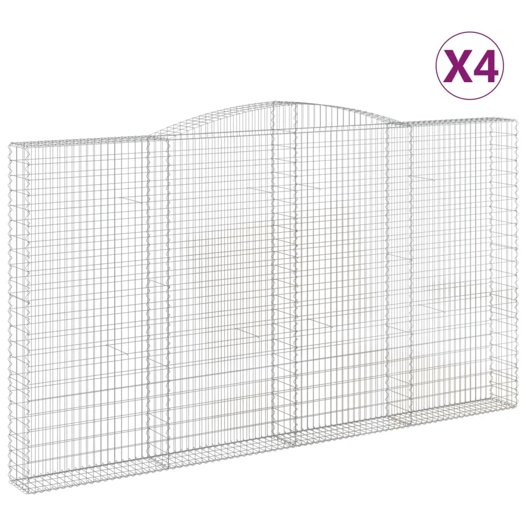 Cesti Gabbioni ad Arco 4 pz 400x30x220/240 cm Ferro Zincato 3146946