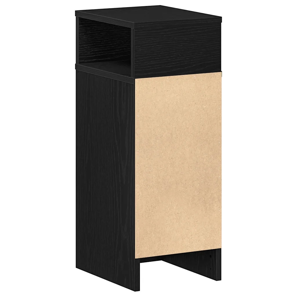 Comodino | Armadio da Notte | Mobiletto da notte con Cassetto Nero 25x31x66 cm