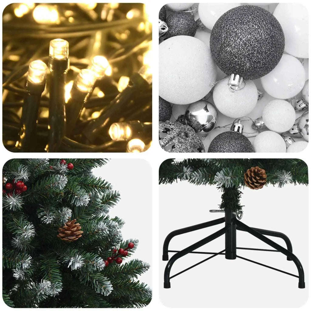 Albero di Natale Artificiale con Palline 180 cm 300 LED 3467293