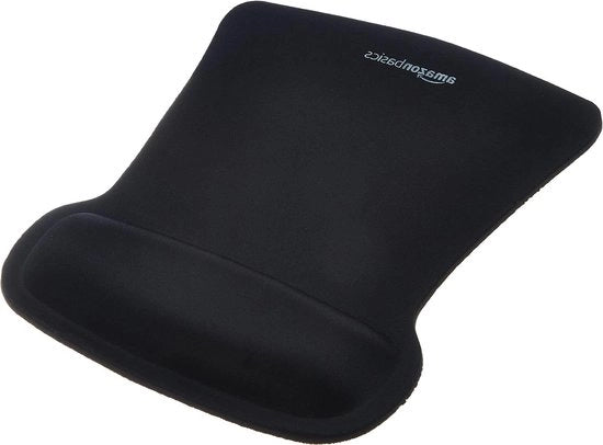 Matrice rettangolare per mouse con supporto per polso - nero