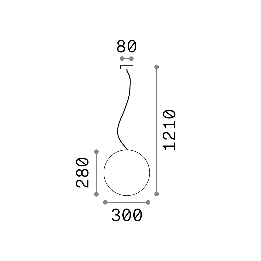 Sospensione Moderna Sole Alluminio Bianco 1 Luce E27 D30Cm