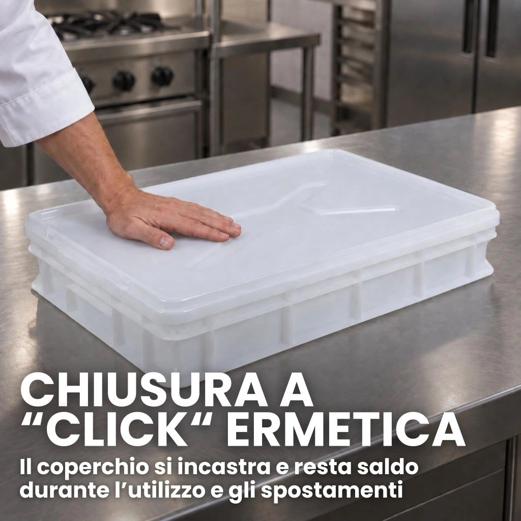 Cassetta Lievitazione Pizza 60x40x10 HORECA, 1 Box + 1 Coperchio