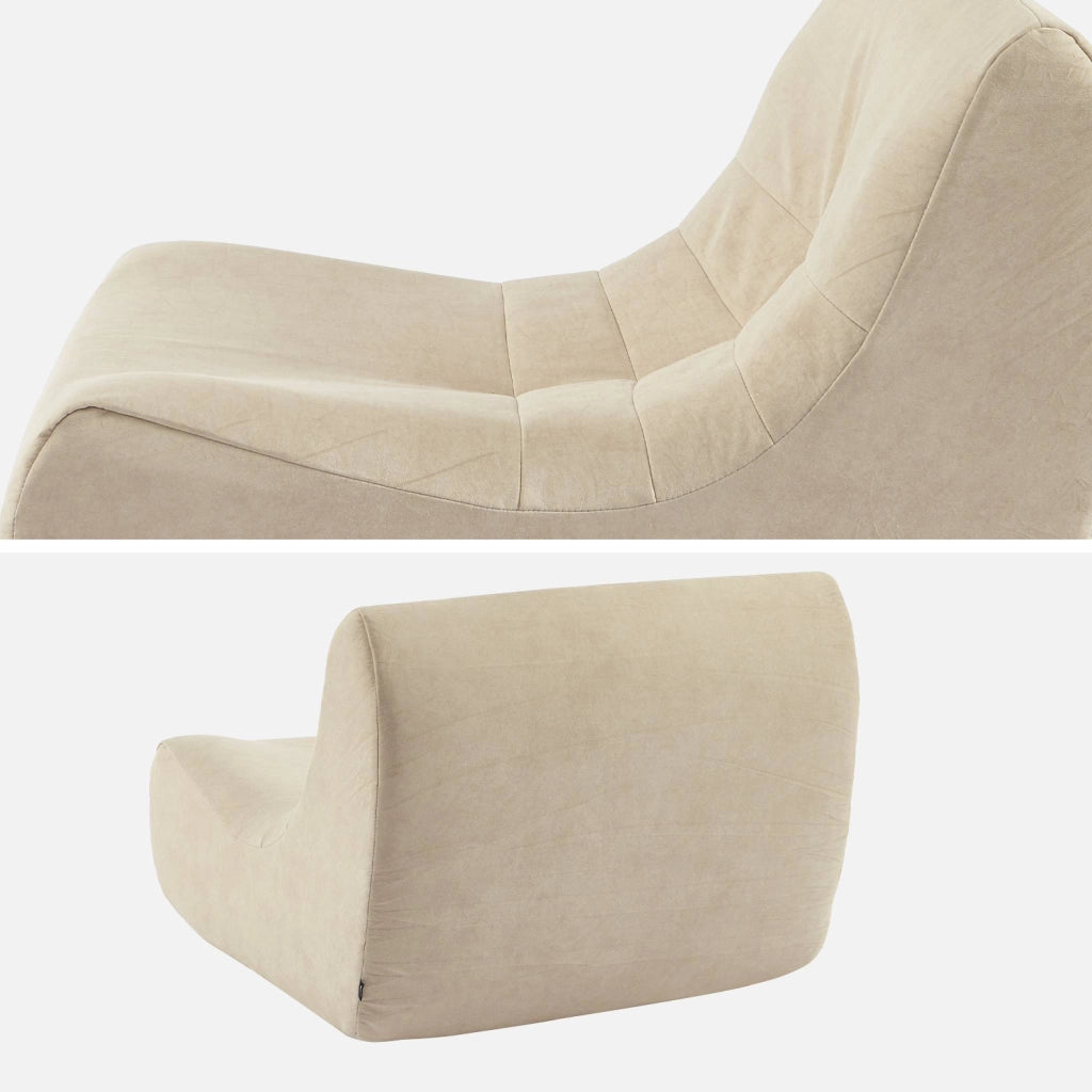 Divano modulare in velluto, 2 posti, beige