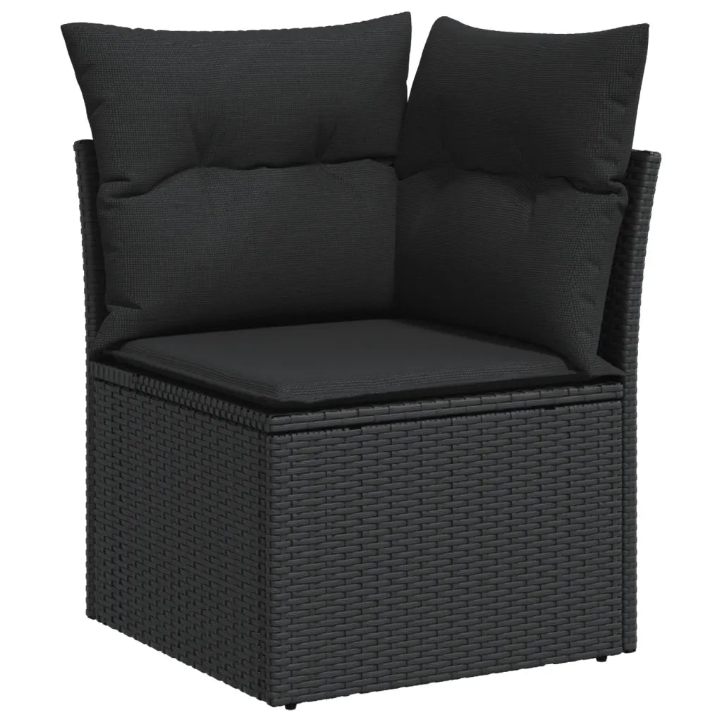 Set Divani da Giardino con Cuscini 8 pz Nero in Polyrattan 3275315