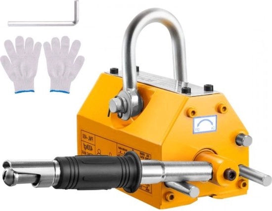 Lifter Magnetico - Magnete Orangio - 2000kg di Sostegno - Neodymium e Acciaio - Fattore di Sicurezza 2,5
