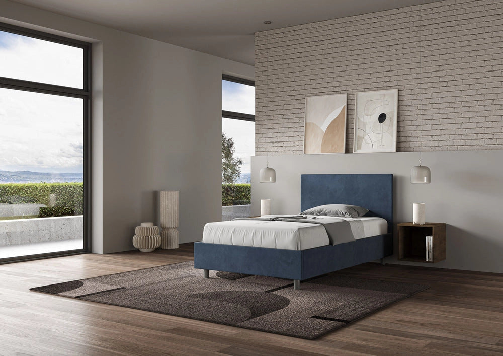 Letto 1 Piazza e Mezzo 120x200 cm con Rete Adele Blu