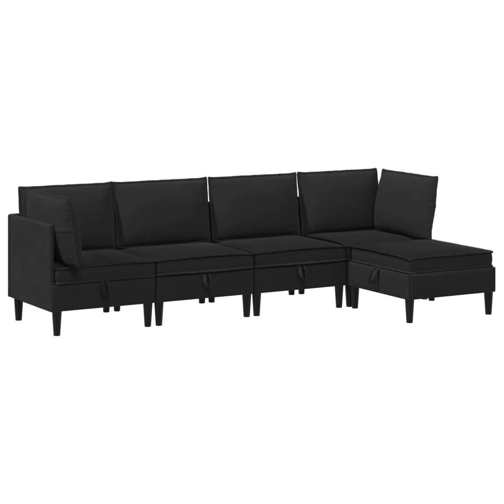 Set di mobili per il soggiorno 5 pcs Nero Tessuto 3413811