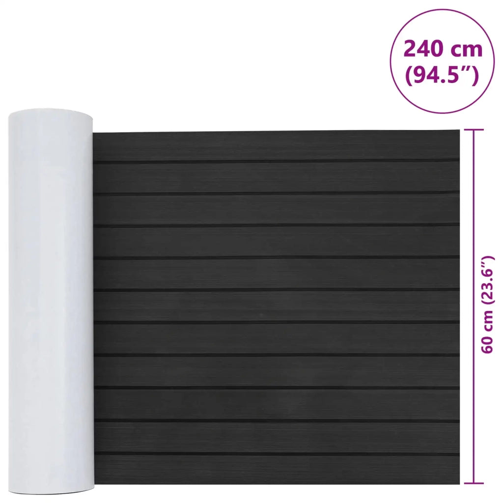 Tappetino per Barche Rigato Grigio Scuro e Nero 240 x 60 cm EVA 42052312