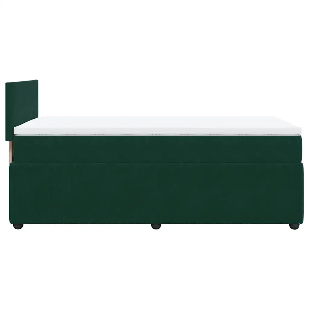Giroletto a Molle con Materasso Verde Scuro 90x200 cm Velluto