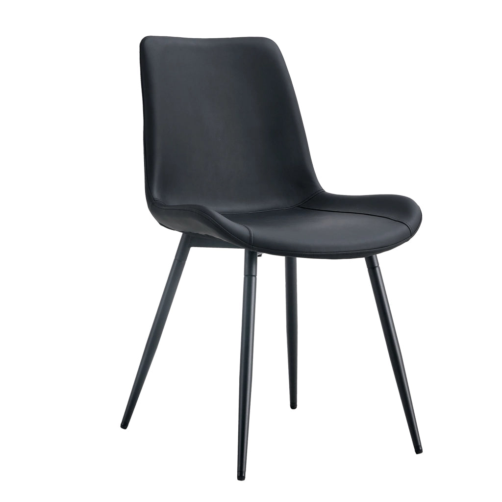 Set 4 Sedie da Pranzo Moderne ¨C Xylo ¨C Nero, Similpelle, Gambe in Metallo