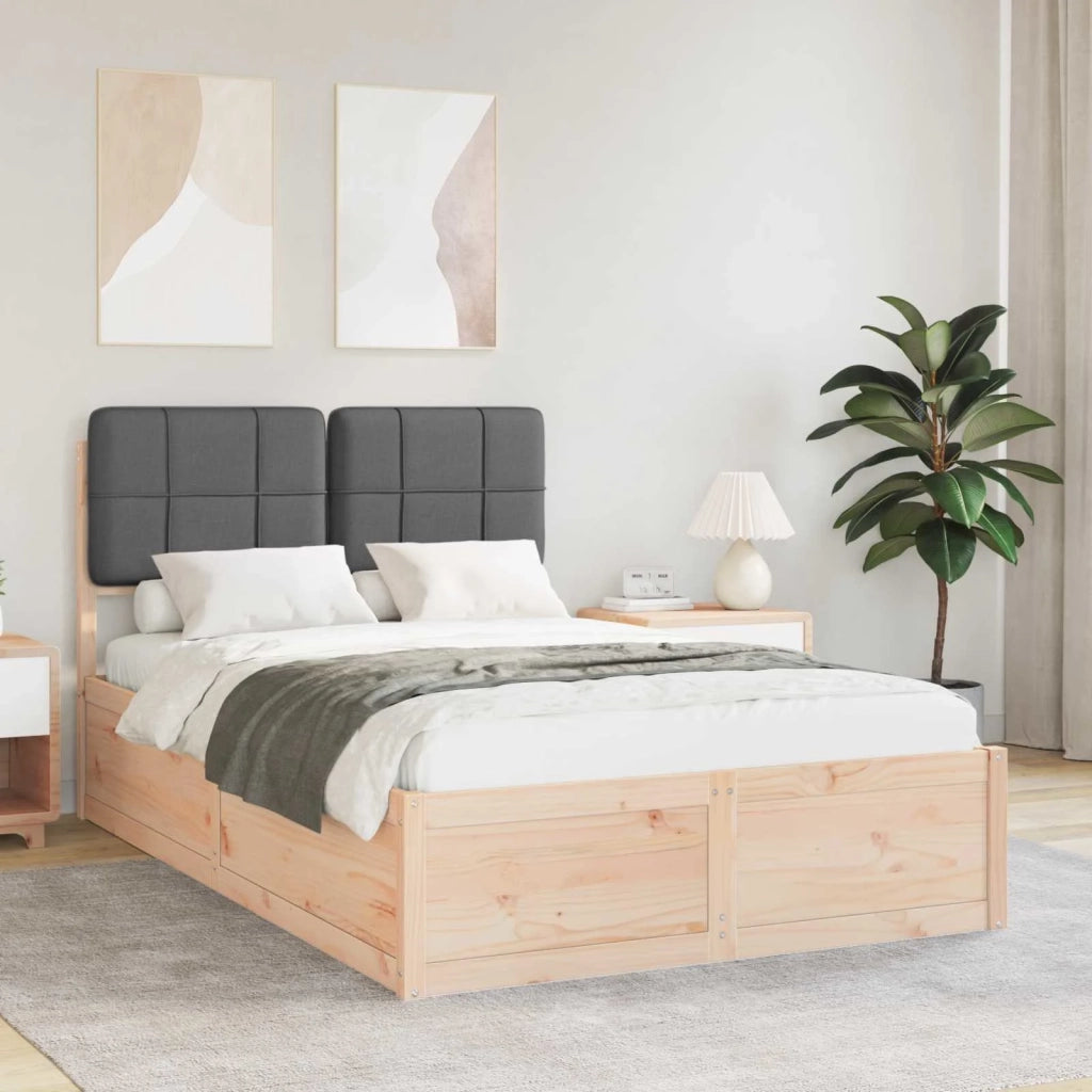 Letto con Testiera Rivestita Grigio scuro 120 x 200 cm
