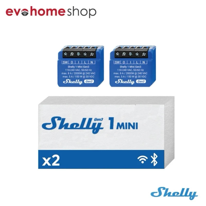 Shelly Mini 1 GEN3  interruttore smart - Pack da 2